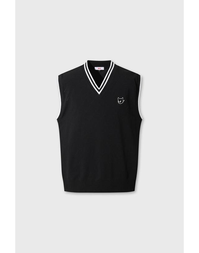 왁 [WAAC] Men WAACKY Hybrid Knit Vest WMWAM26300BKX 착용컷