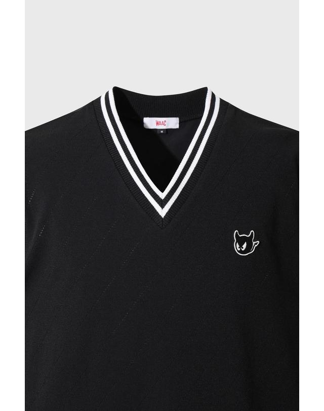 왁 [WAAC] Men WAACKY Hybrid Knit Vest WMWAM26300BKX 착용컷
