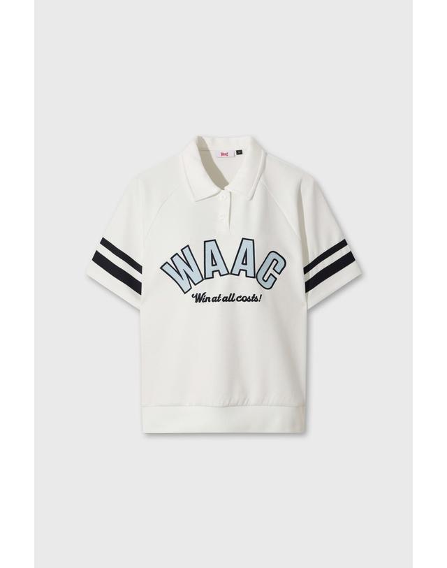 왁 [WAAC] Women Logo Loose Fit Polo Sweatshirt WWTCM26302WHX 착용컷