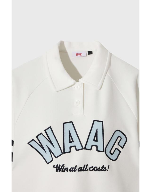 왁 [WAAC] Women Logo Loose Fit Polo Sweatshirt WWTCM26302WHX 착용컷