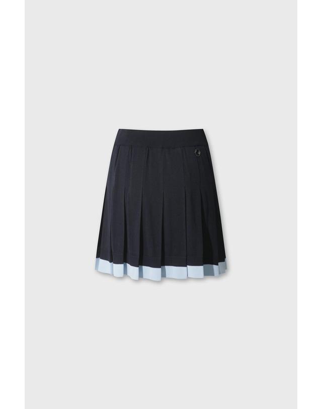왁 [WAAC] Women Faux Layered Pleats Knit Skirt (Set-up) WWWAM26503NYD 착용컷
