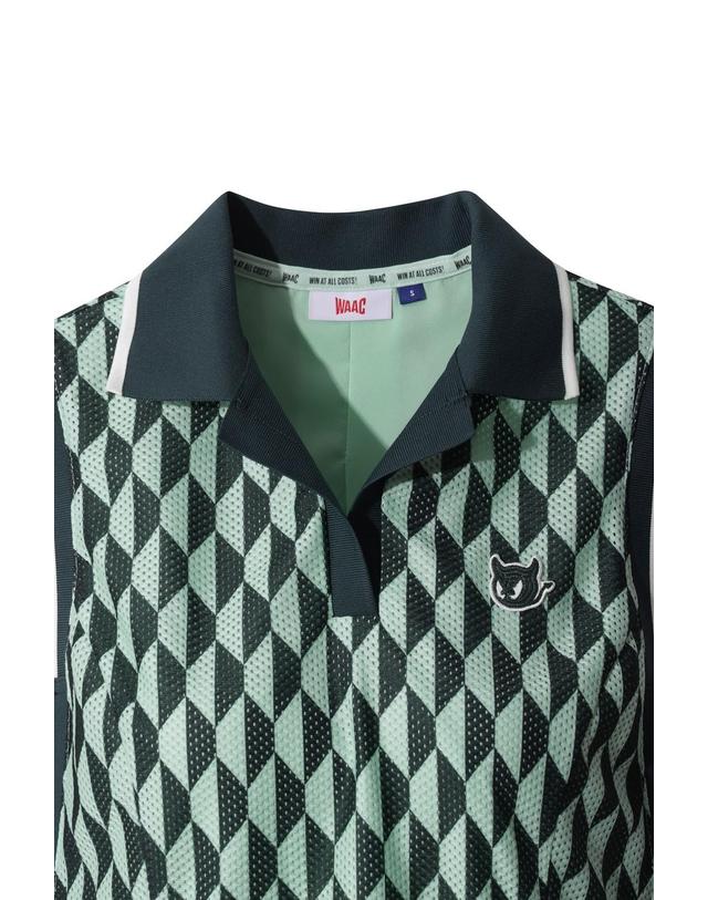 왁 [WAAC] Athletic Optic Block Sleeveless Dress WLTCM26411MIX 착용컷