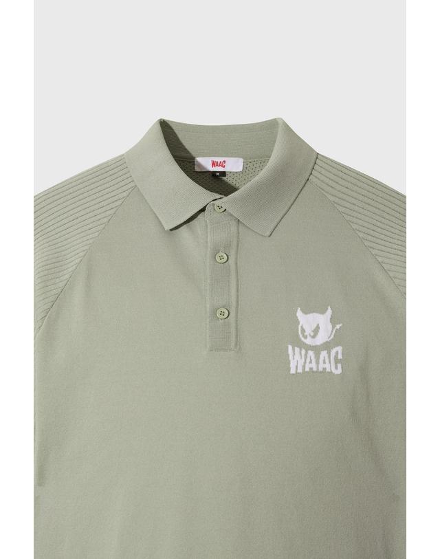 왁 [WAAC] PLAYER EDITION Men Emblem Knit Polo WMWAM26200KHL 착용컷