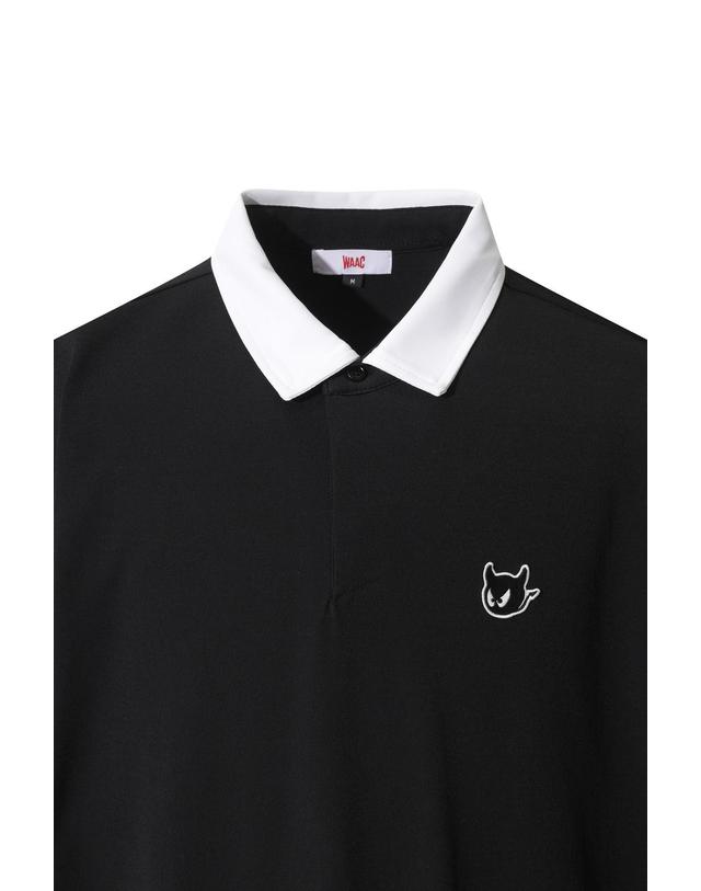 왁 [WAAC] Men WAAC Logo Jersey Collar Knit Polo WMWAM26202BKX 착용컷