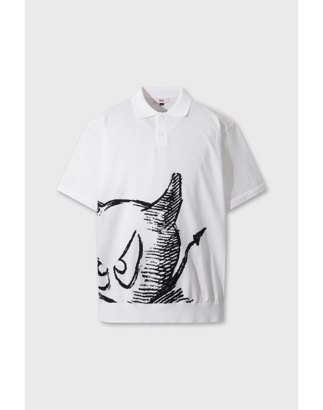 왁 [WAAC] Men BIG WAACKY Knit Polo WMWAM26203WHX 착용컷