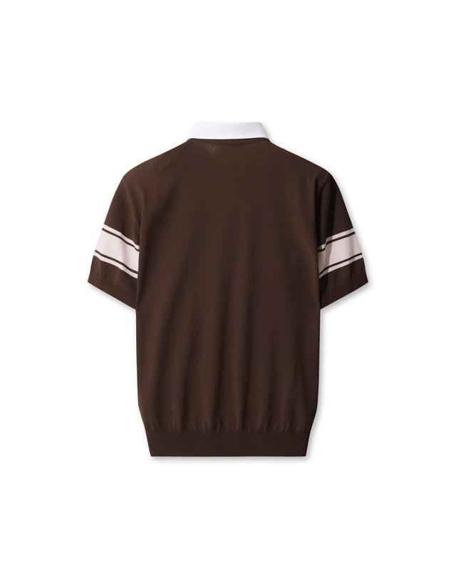 왁 [WAAC] Men WAAC Logo Jersey Collar Knit Polo WMWAM26202BRD 착용컷
