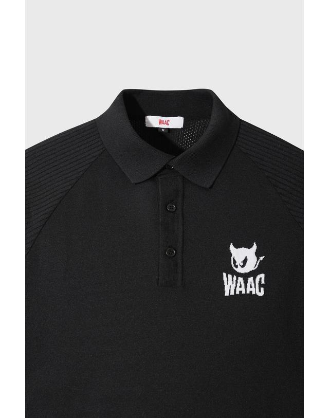 왁 [WAAC] PLAYER EDITION Men Emblem Knit Polo WMWAM26200BKX 착용컷