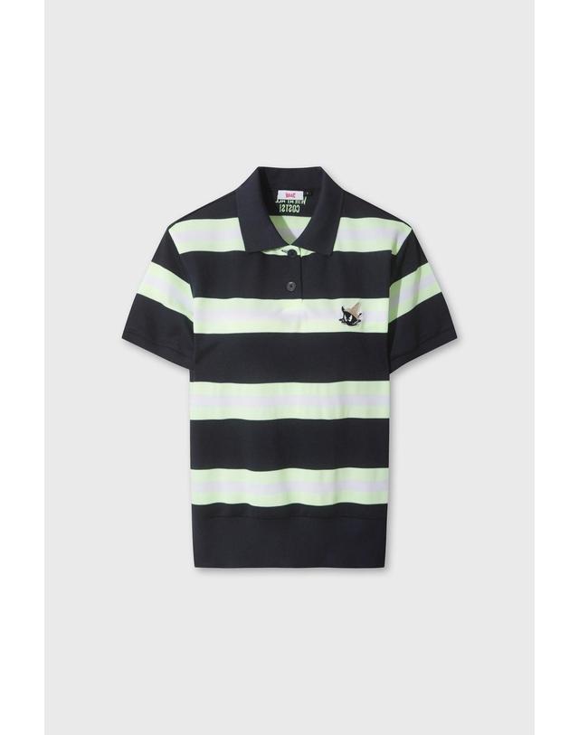 왁 [WAAC] Women Stripe Loose-Fit Polo WWTCM26503NYD 착용컷