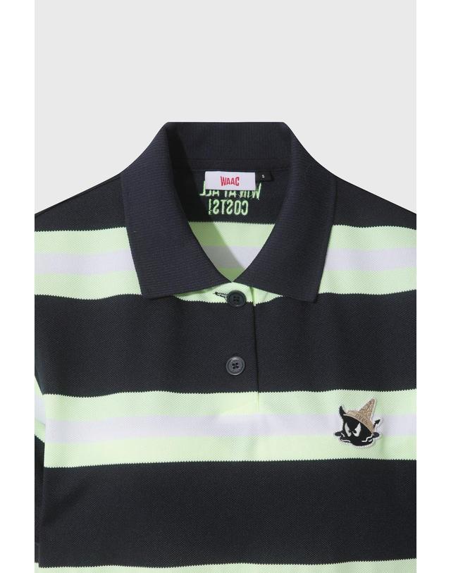 왁 [WAAC] Women Stripe Loose-Fit Polo WWTCM26503NYD 착용컷