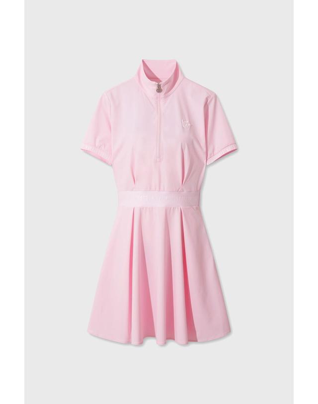 왁 [WAAC] Cool Tricot Half-Zip Dress WWTCM26405PIL 착용컷