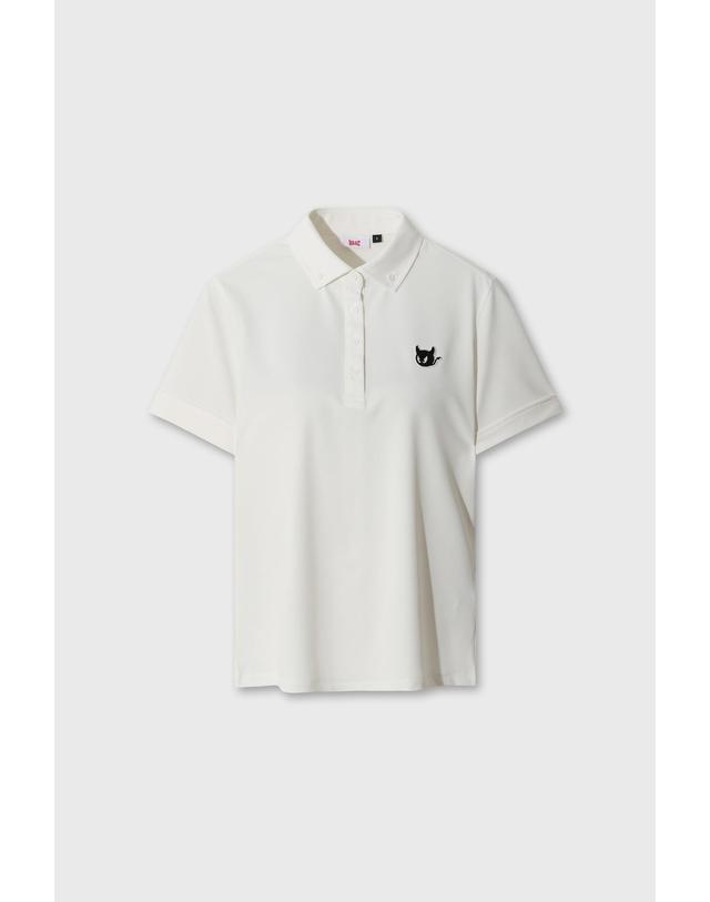 왁 [WAAC] Women Turn-up Cuff Pique Polo WWTCA26600IVX 착용컷
