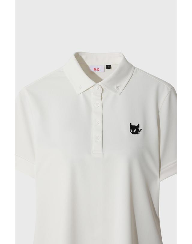 왁 [WAAC] Women Turn-up Cuff Pique Polo WWTCA26600IVX 착용컷