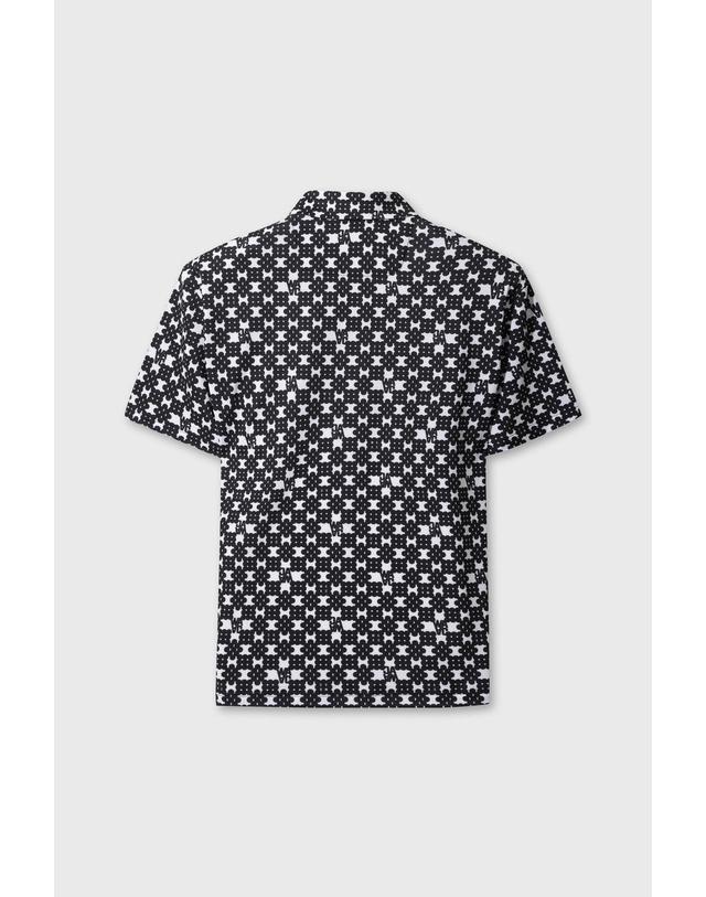 왁 Men WAACKY Geometric Patterned Polo WMTCA26603BKX 착용컷
