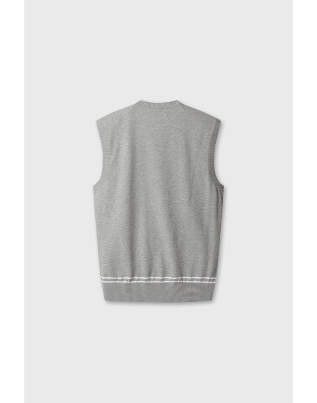 왁 Men WTO Crewneck Knit Vest WMWAA26630GYM 착용컷