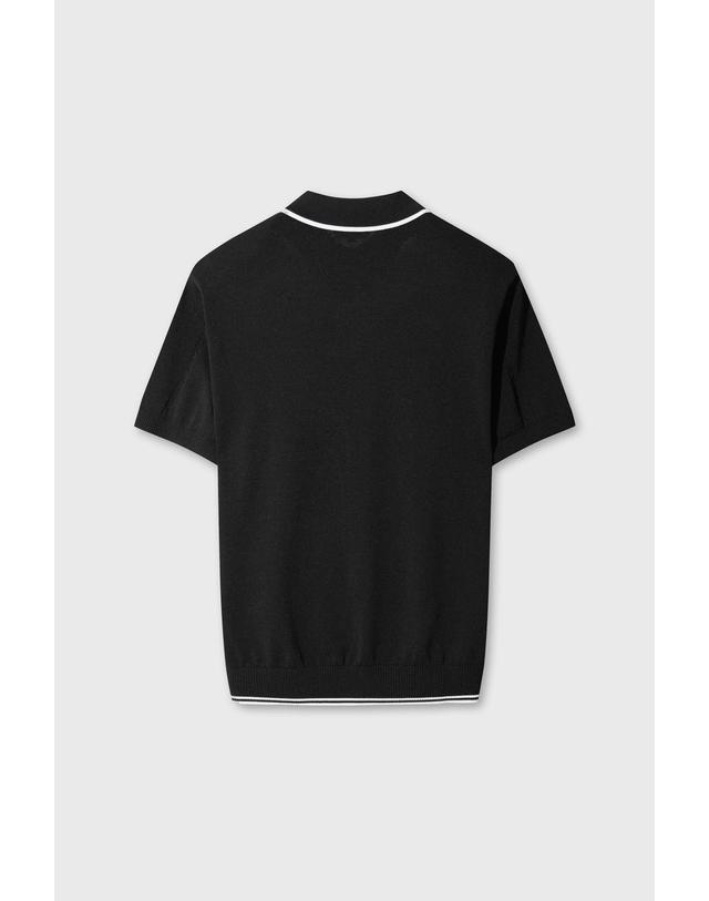 왁 Men Twisted Knit Polo WMWAA26603BKX 착용컷