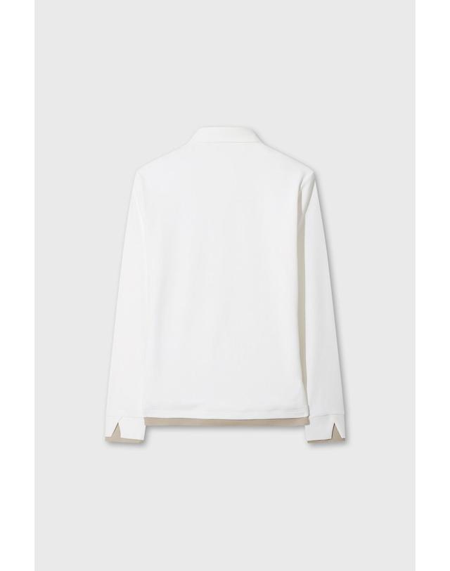 왁 Women Faux Layered Polo WWTBA26600IVX 착용컷