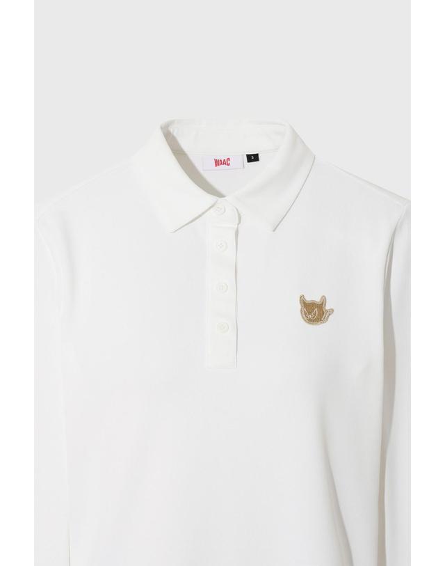 왁 Women Faux Layered Polo WWTBA26600IVX 착용컷