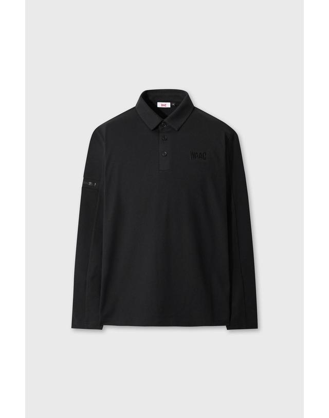 왁 [WAAC] Men WAACK Signature Fleece Polo WMTBW26701BKX 착용컷