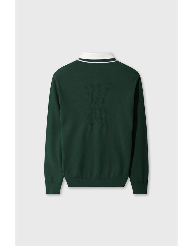 왁 [WAAC] Men WAACKY Fake Layer Knit Polo WMWAW26707GRD 착용컷