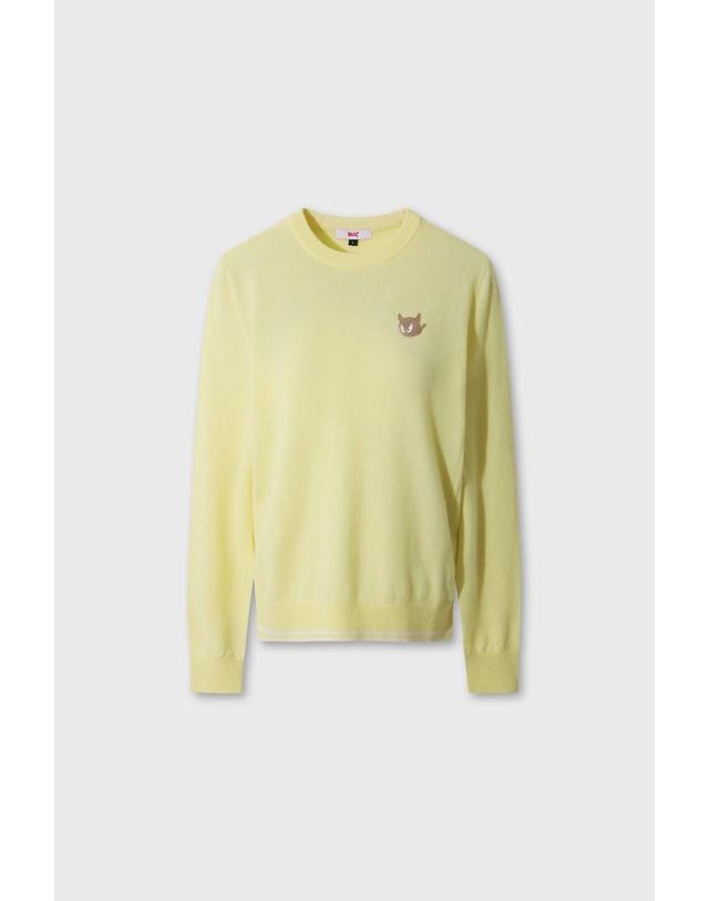 왁 [WAAC] WTO Women Cashmere Wholegarment Sweater WWWAW26730YEL 착용컷