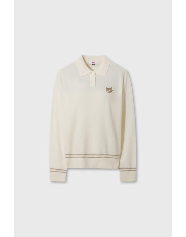왁 [WAAC] WTO Women Cashmere Knit Polo WWWAW26732IVX 착용컷