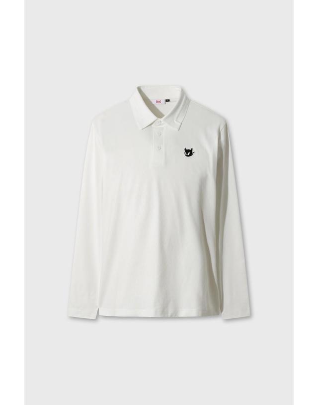 왁 [WAAC] WAACKY Men Embossed Fleece Polo WMTBW26702IVX 착용컷