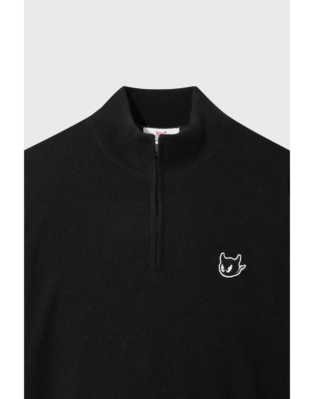 왁 [WAAC] WAACKY Men Half-zip Windblock Sweater WMWAW26706BKX 착용컷