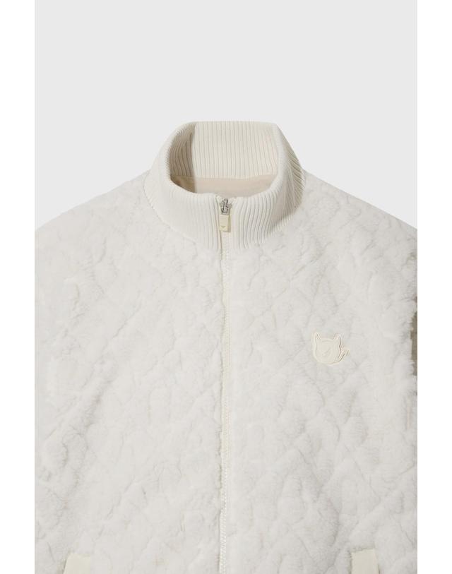 왁 [WAAC] Men Logo JQD Fleece Jacket WMUAW26703IVX 착용컷