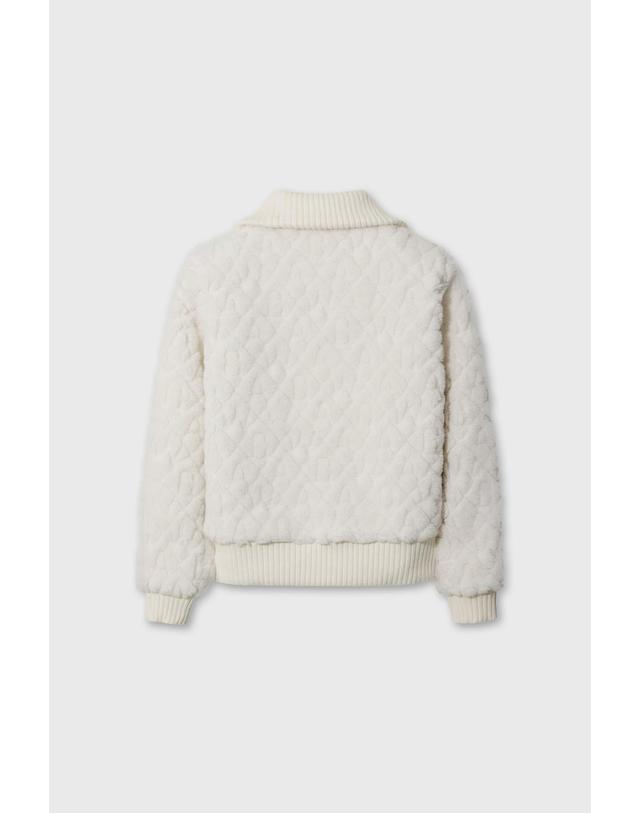 왁 [WAAC] Women Pluffy Logo Jacquard jacket WWUAW26803IVX 착용컷