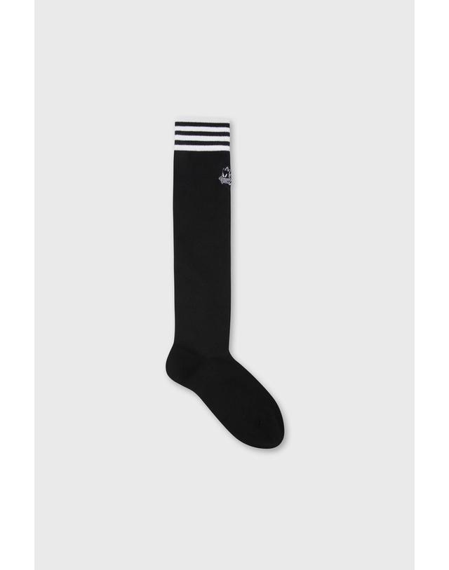 왁 [WAAC] Women Stripe Knee Socks WGLCX26712BKX 착용컷