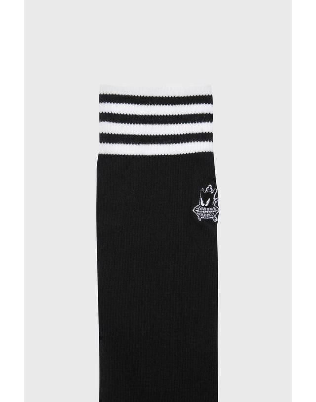 왁 [WAAC] Women Stripe Knee Socks WGLCX26712BKX 착용컷