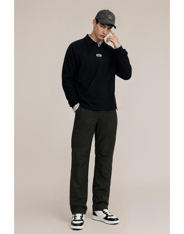 왁 [WAAC] WAAC Men Logo Fleece Pullover WMTBW26707BKX 착용컷