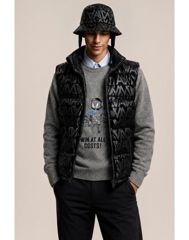 왁 [WAAC] Men Patterned down vest WMVAW26801BKX 착용컷