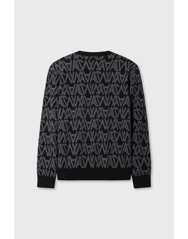 왁 [WAAC] Men Logo Patterned Sweater WMWAW26801BKX 착용컷
