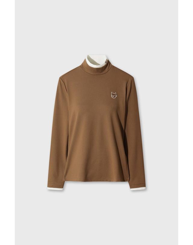 왁 [WAAC] Women Fleece Color Block High Neck Top WWTBW26702CMX 착용컷