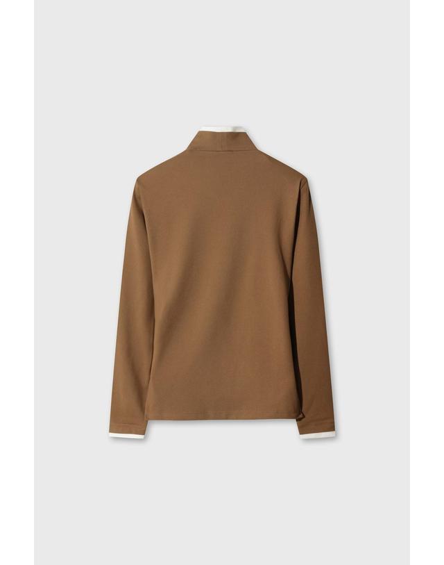 왁 [WAAC] Women Fleece Color Block High Neck Top WWTBW26702CMX 착용컷