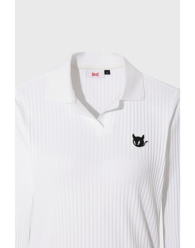 왁 [WAAC] [Exclusive] Women Ribbed Peach Warm Polo WWTBW26901IVX 착용컷