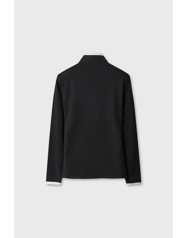 왁 [WAAC] Women Fleece Color Block High Neck Top WWTBW26702BKX 착용컷