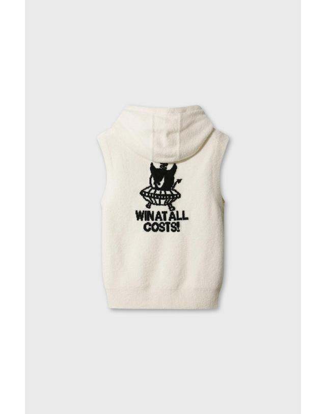 왁 [WAAC] Women Pluffy Hooded Knit Vest (Set-up) WWWAW26702IVX 착용컷
