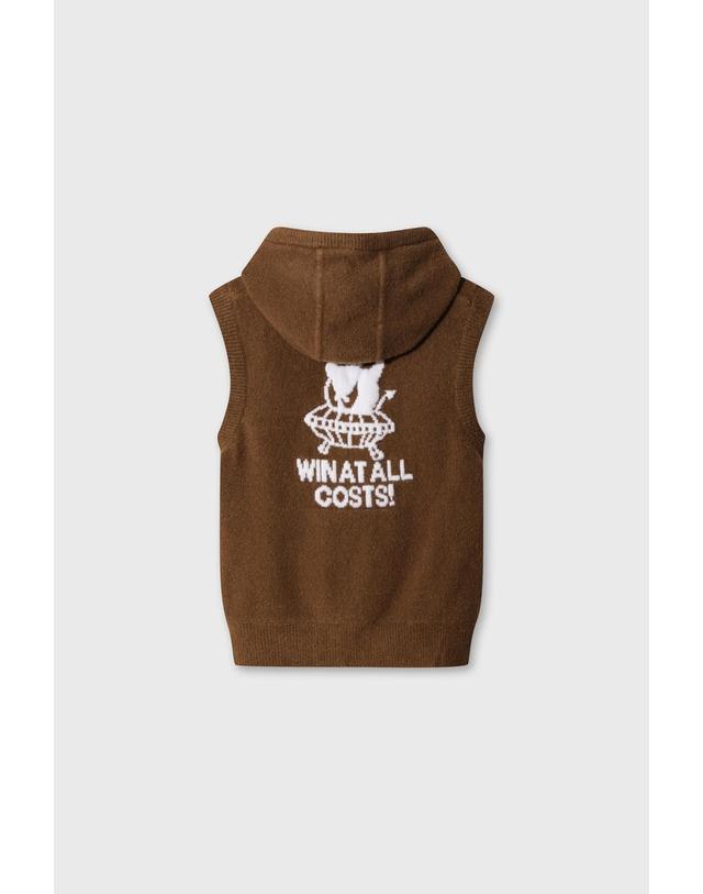 왁 [WAAC] Women Pluffy Hooded Knit Vest (Set-up) WWWAW26702CMX 착용컷