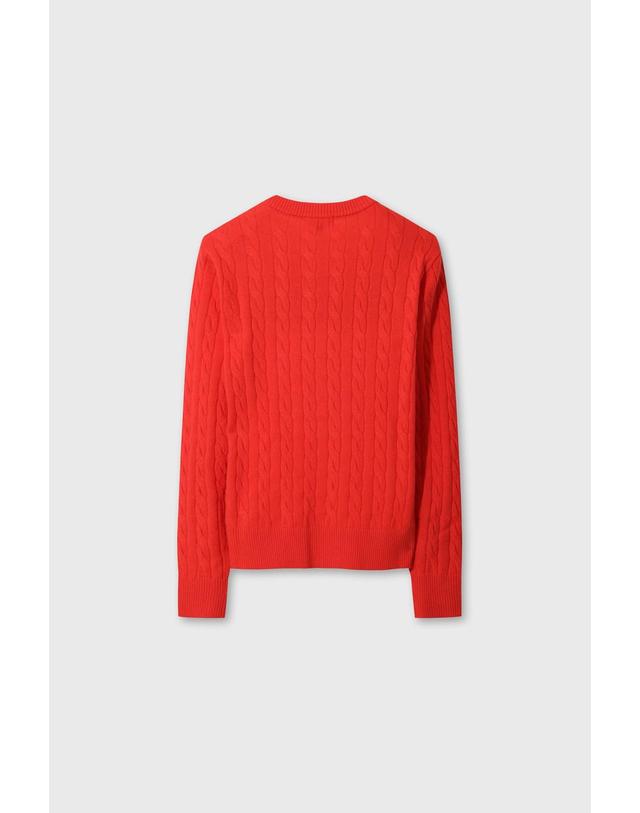 왁 [WAAC] Women Cashmere Blended Cable Knit Sweater WWWAW26700REX 착용컷