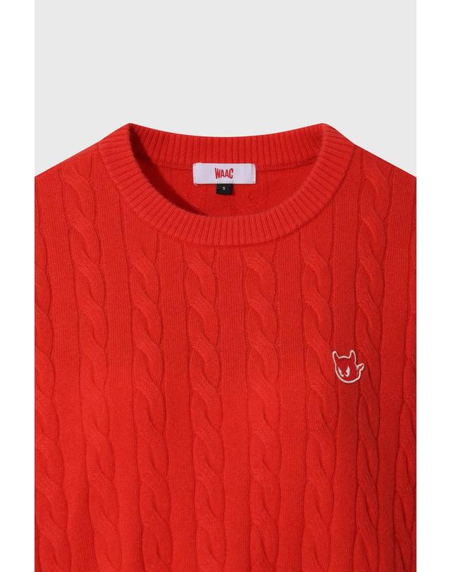 왁 [WAAC] Women Cashmere Blended Cable Knit Sweater WWWAW26700REX 착용컷