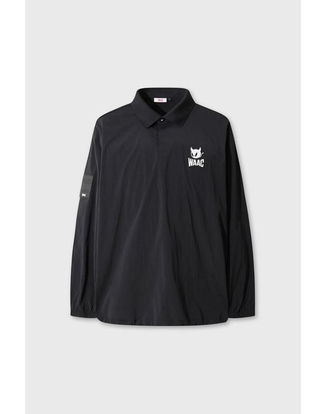 왁 [WAAC] [Exclusive] PLAYERS EDITION Men Woven Polo Pullover WMTBW26900BKX 착용컷