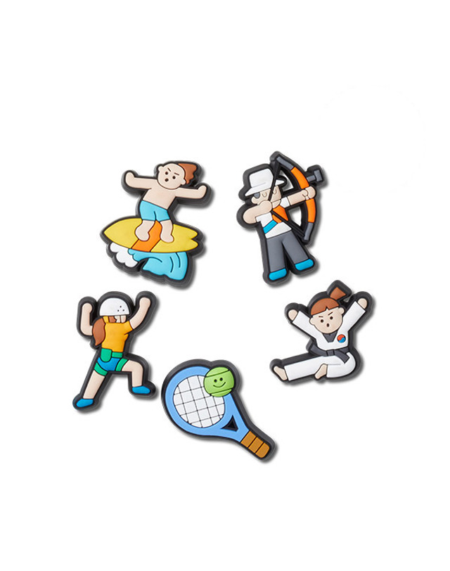 크록스 키즈 지비츠 TRADITIONALKOREASPORTS5PACK 착용컷
