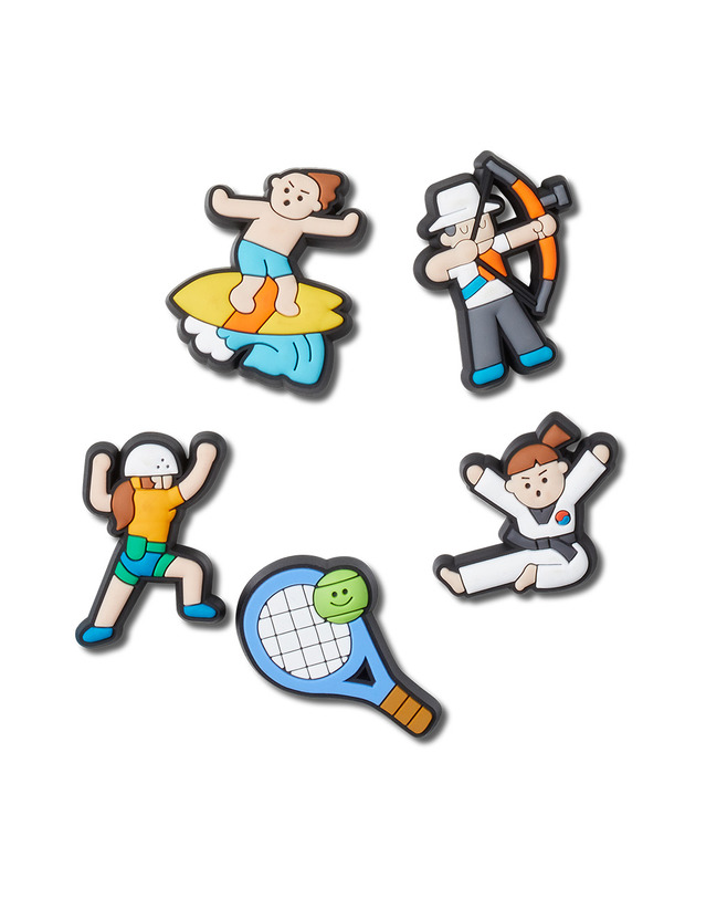 크록스 키즈 지비츠 TRADITIONALKOREASPORTS5PACK 착용컷