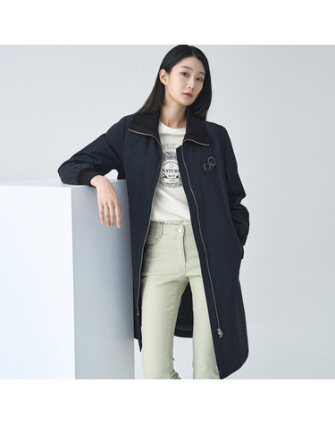 [24SS] 여성 신클라우드 니트카라 롱 점퍼형 코트 LCCAO122_BK