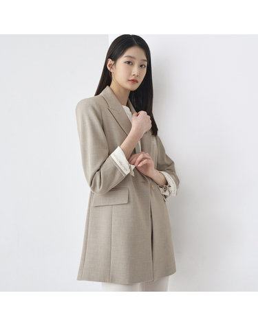 폴리스판 테일러드 롱 자켓 LFJKO291_BE