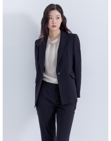 피어로즈 원버튼 정장셋업 자켓 LFFJP991_BK