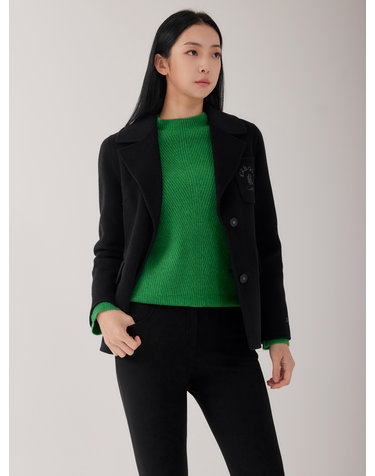 핸드메이드 포켓자수 테일러드 숏 자켓 LFJKOA04_DN