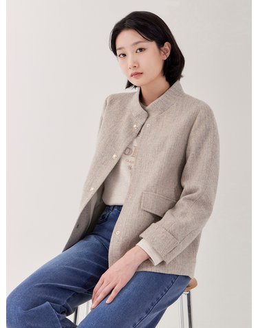 울 혼방 숏 자켓 LFJKP101_BE